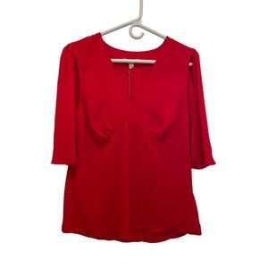 NY&C Eva Mendez Women's Bright Red V-Neck Blouse Med – Cape Dressy‎ Casual Flowy